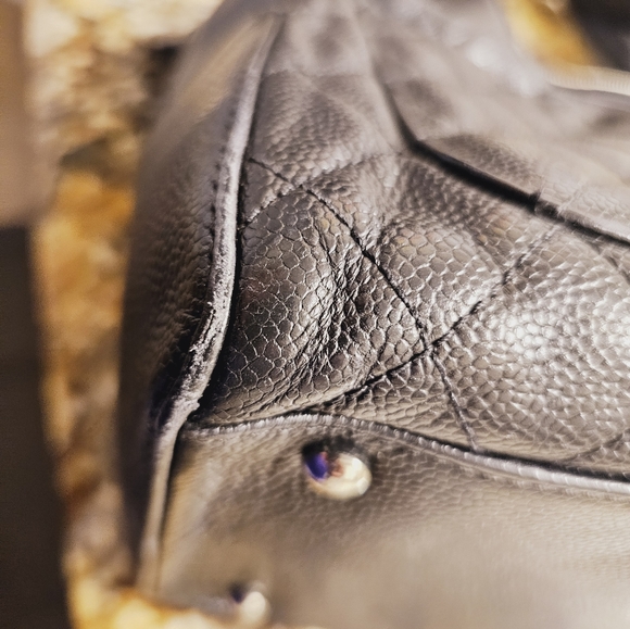 Authentic Chanel bag purse black caviar leather $5800 Bowler quilted - Picture 16 of 16